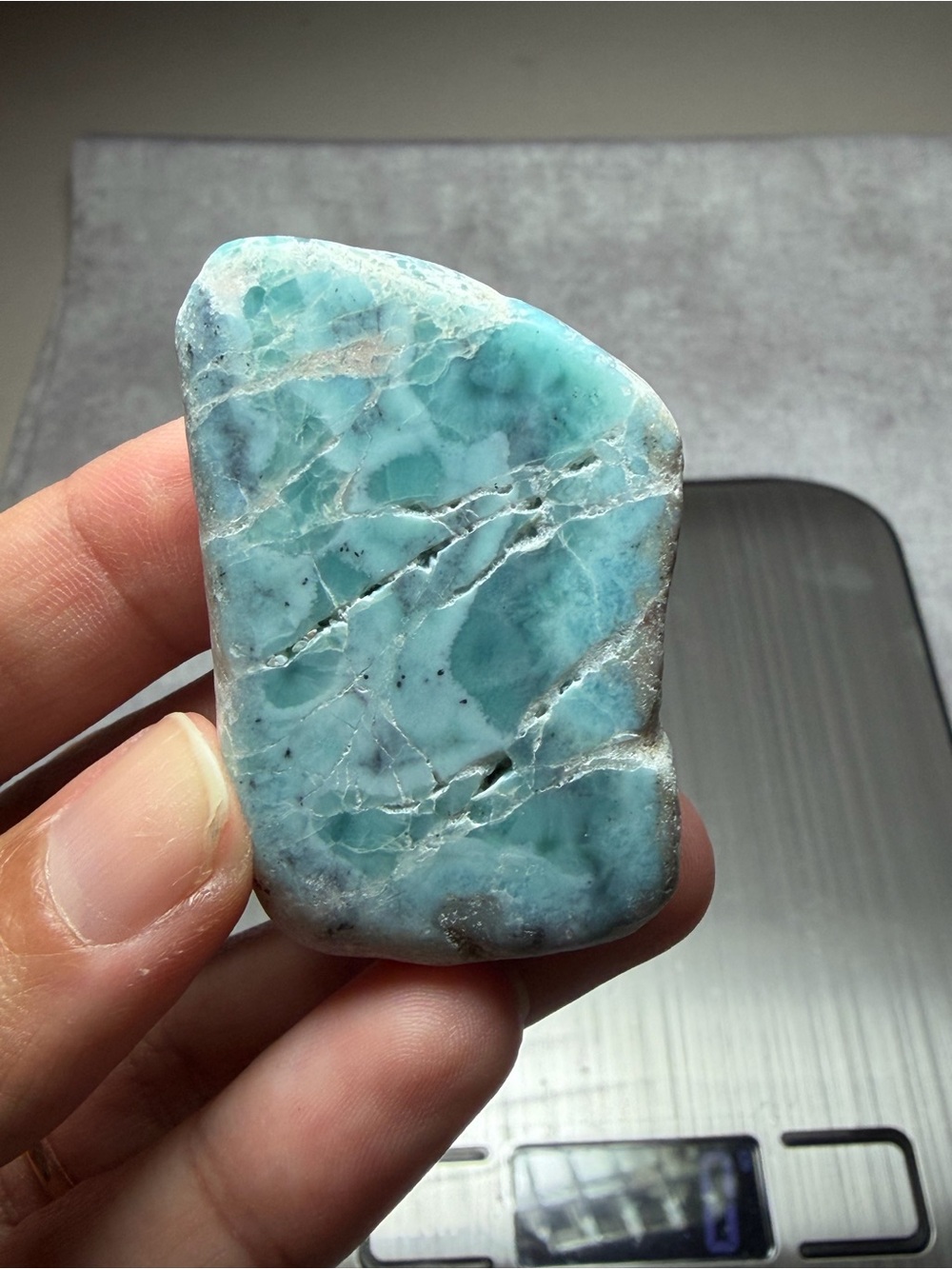 Natural Blue Larimar Freeform Slab 145 Carats